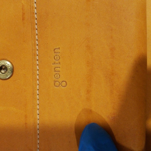 Genten Cutwork Yellow Leather Zipper Coin Purse Wallet 4 x 3.75 Inch - Stylish - Picture 11 of 13